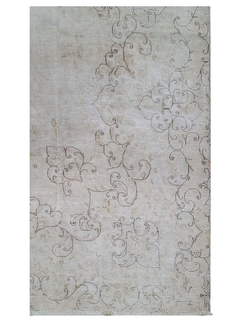 Pacific Vintage 43493 Ivory Beige Vintage Hand Knotted Rug