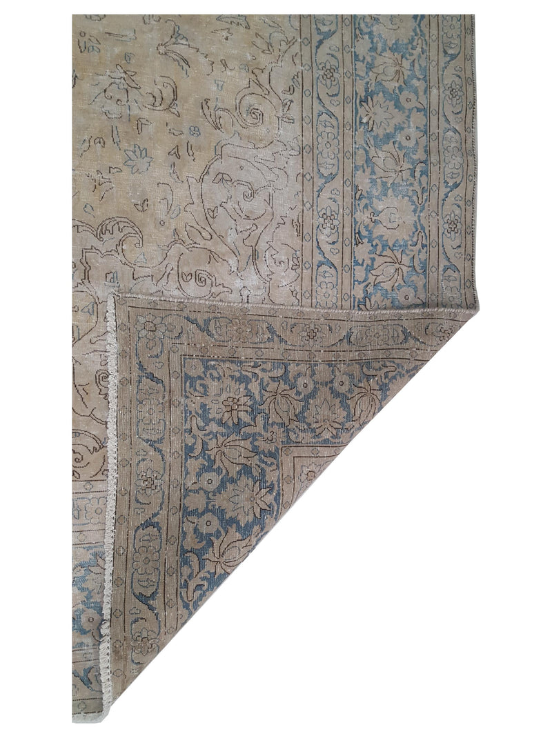 Pacific Vintage 43504 Ivory Teal Vintage Hand Knotted Rug