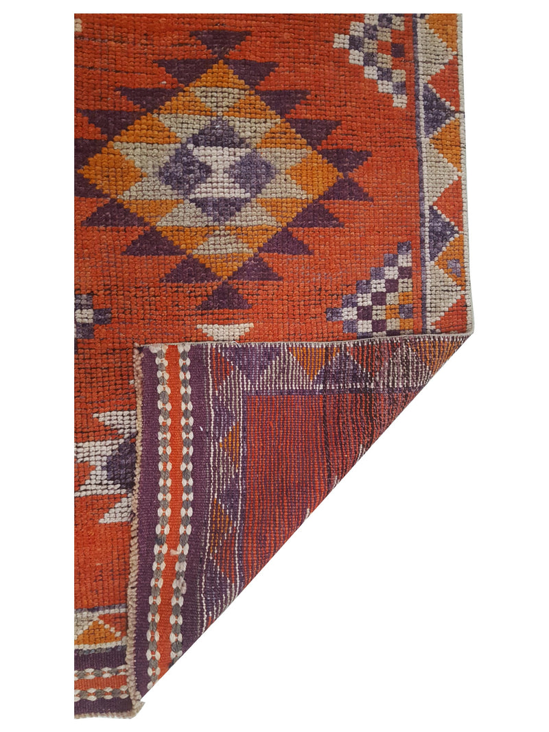 Pacific Kurdish 43549 Orange Grey Traditional Hand Knotted Rug