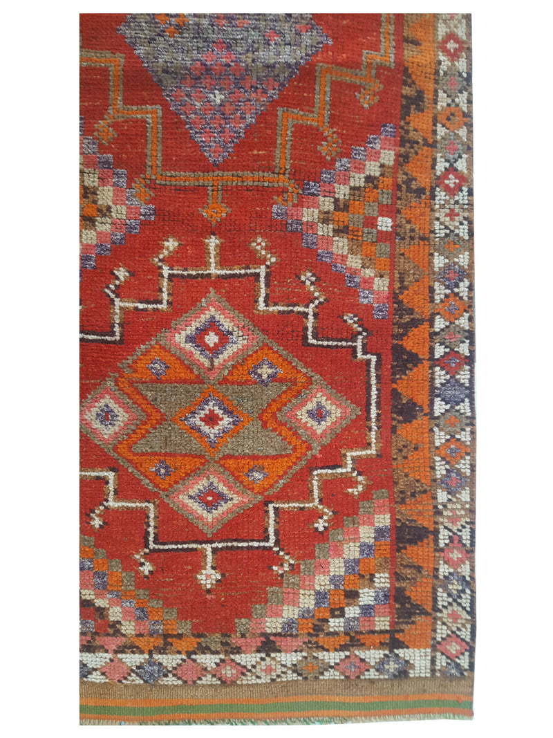 Pacific Kurdish 43551 Orange Ivory Traditional Hand Knotted Rug