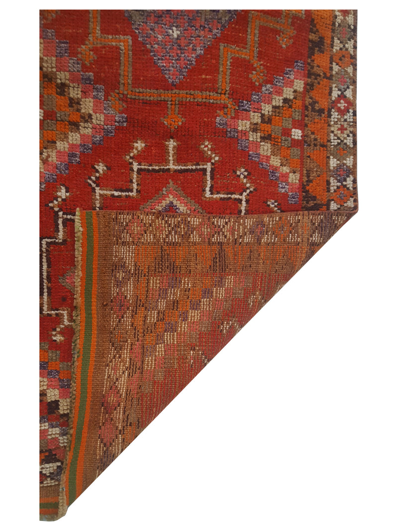 Pacific Kurdish 43551 Orange Ivory Traditional Hand Knotted Rug