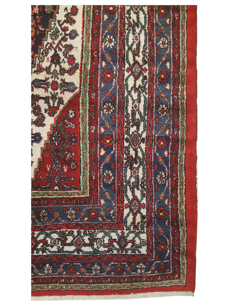 Pacific Hamadan 43588 Red Ivory Traditional Hand Knotted Rug