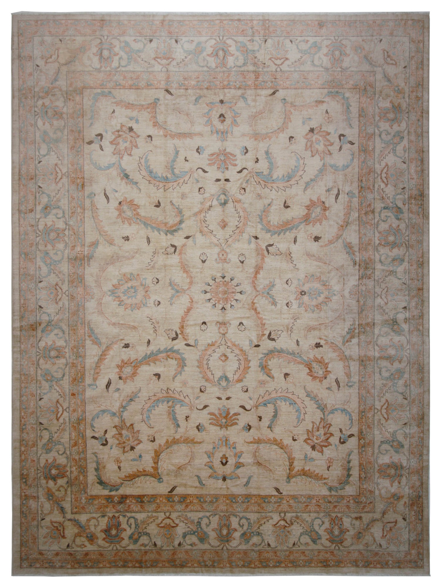 Pacific Ziegler Ivory Teal Transitional