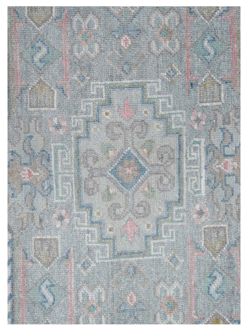 Pacific Ushak 43594 Blue Lt.Grey Transitional Hand Knotted Rug