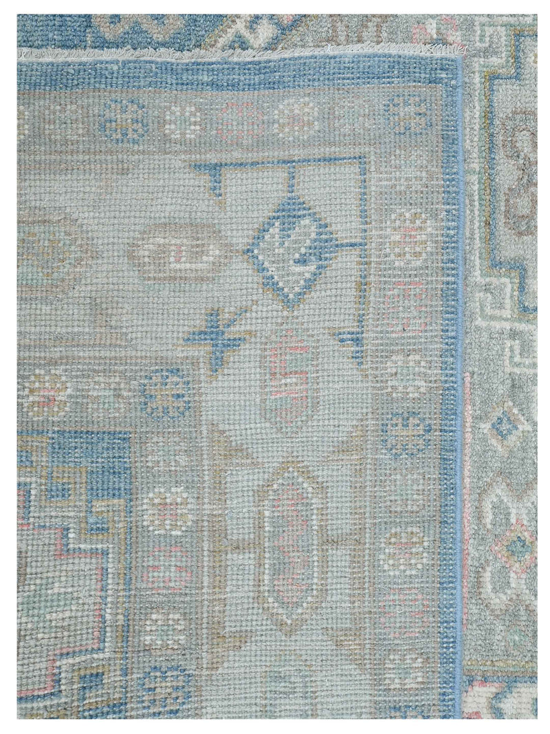 Pacific Ushak 43594 Blue Lt.Grey Transitional Hand Knotted Rug