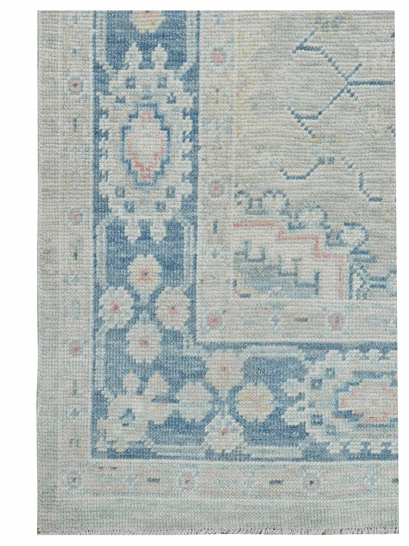 Pacific Ushak 43598 Lt.Grey Blue Transitional Hand Knotted Rug