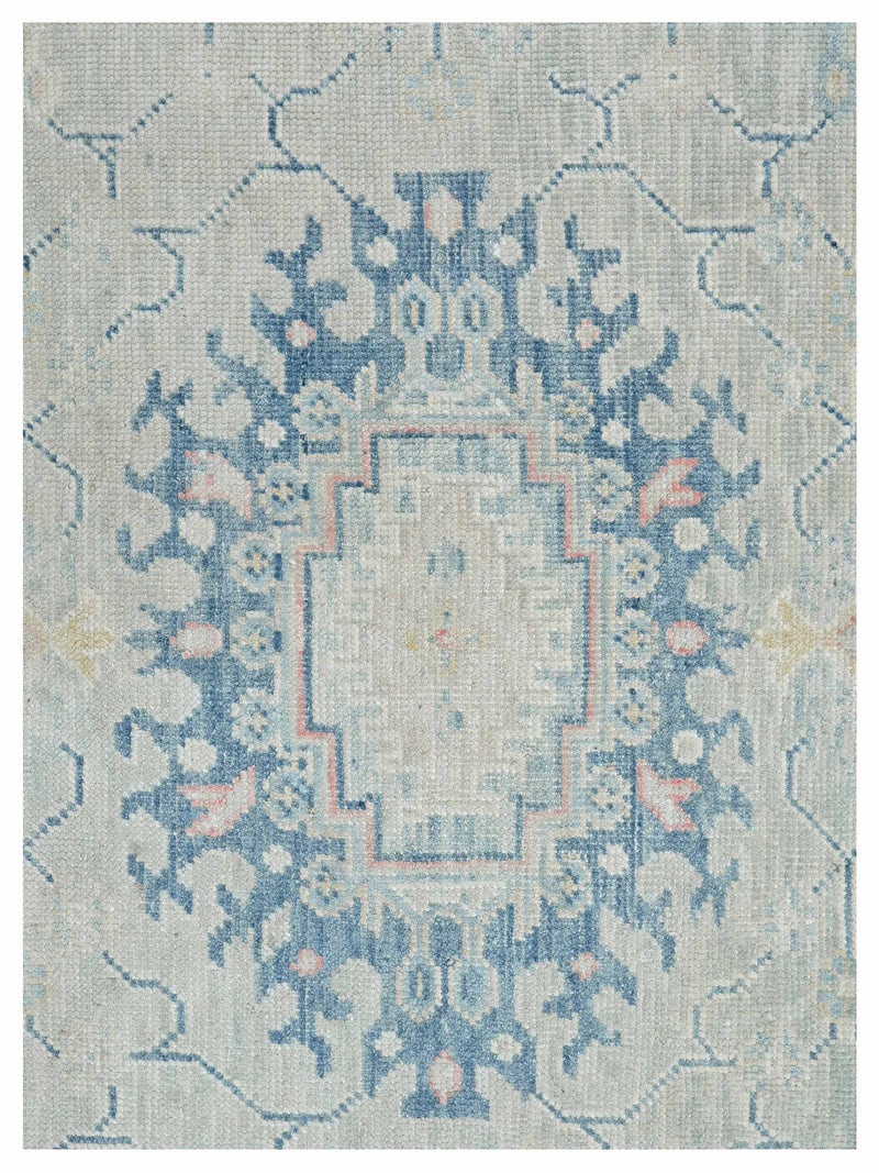 Pacific Ushak 43598 Lt.Grey Blue Transitional Hand Knotted Rug