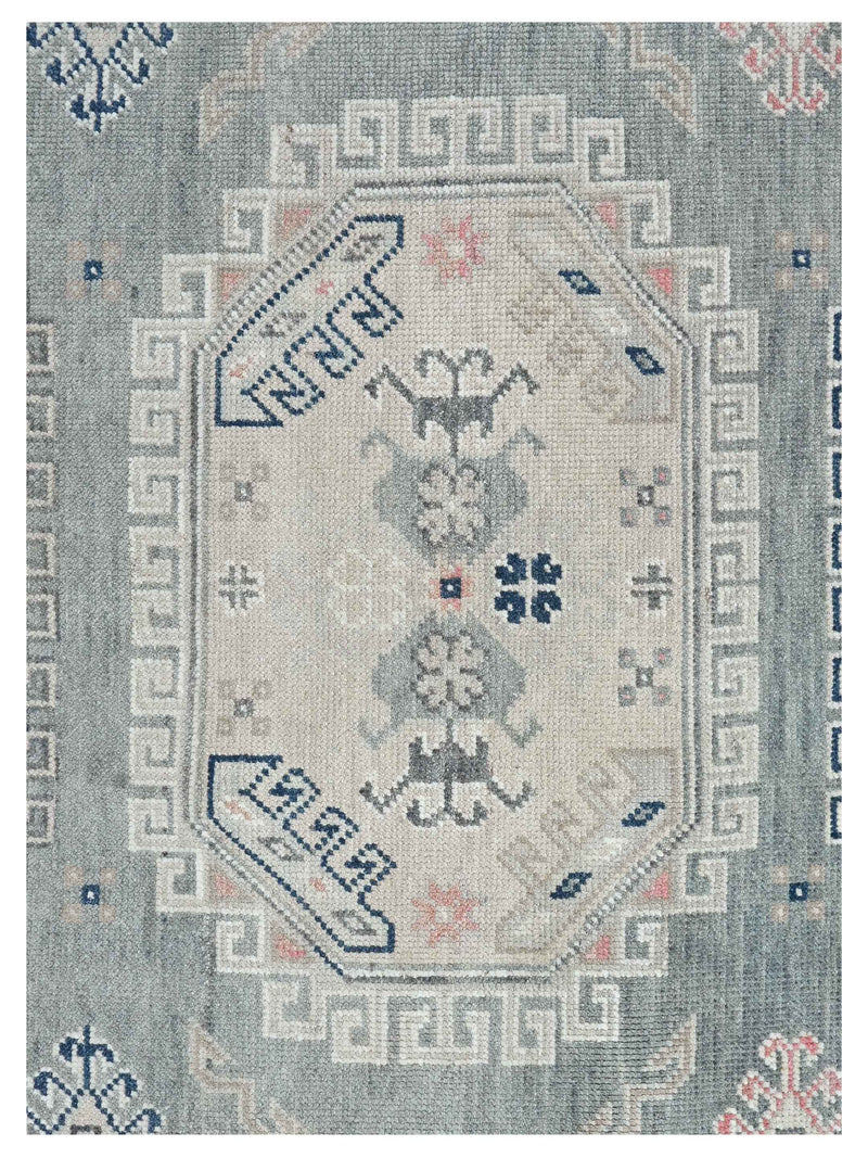 Pacific Ushak 43602 Grey Lt.Grey Transitional Hand Knotted Rug