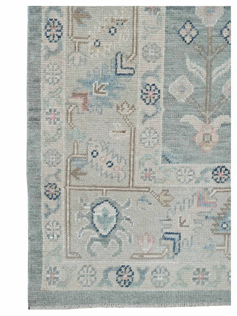 Pacific Ushak 43615 Grey Beige Transitional Hand Knotted Rug