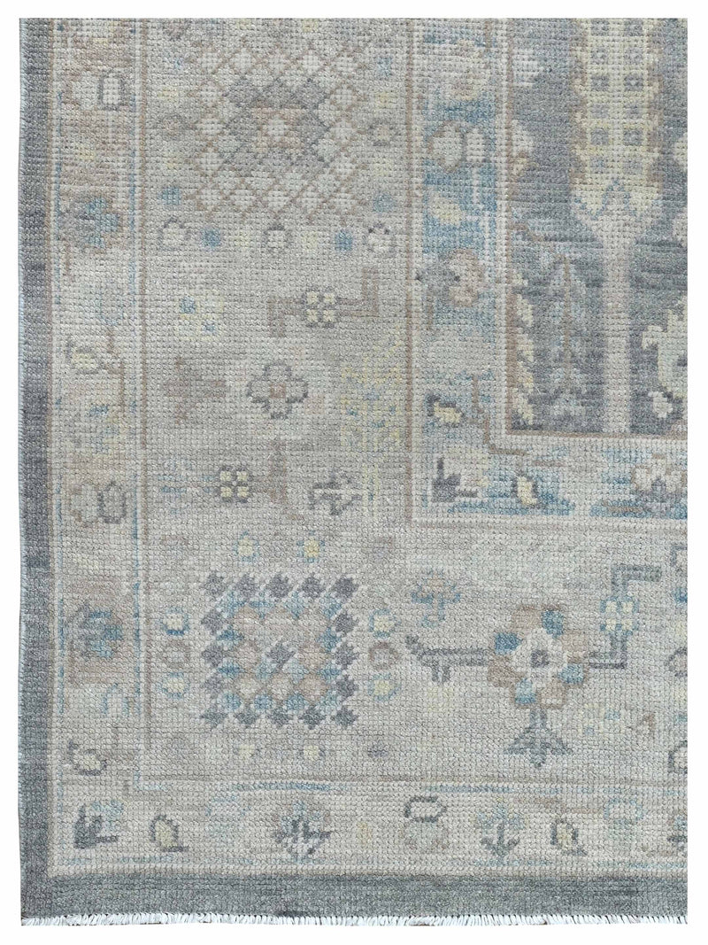 Pacific Ushak 43632 Lt.Grey Beige Transitional Hand Knotted Rug