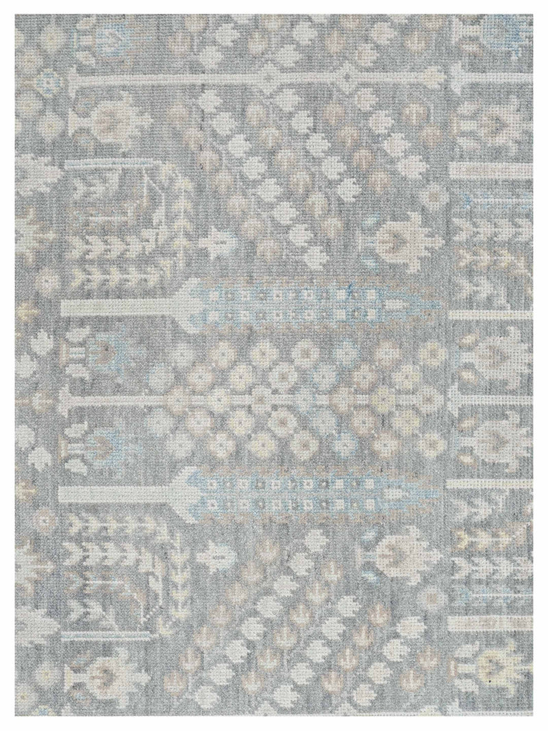 Pacific Ushak 43632 Lt.Grey Beige Transitional Hand Knotted Rug