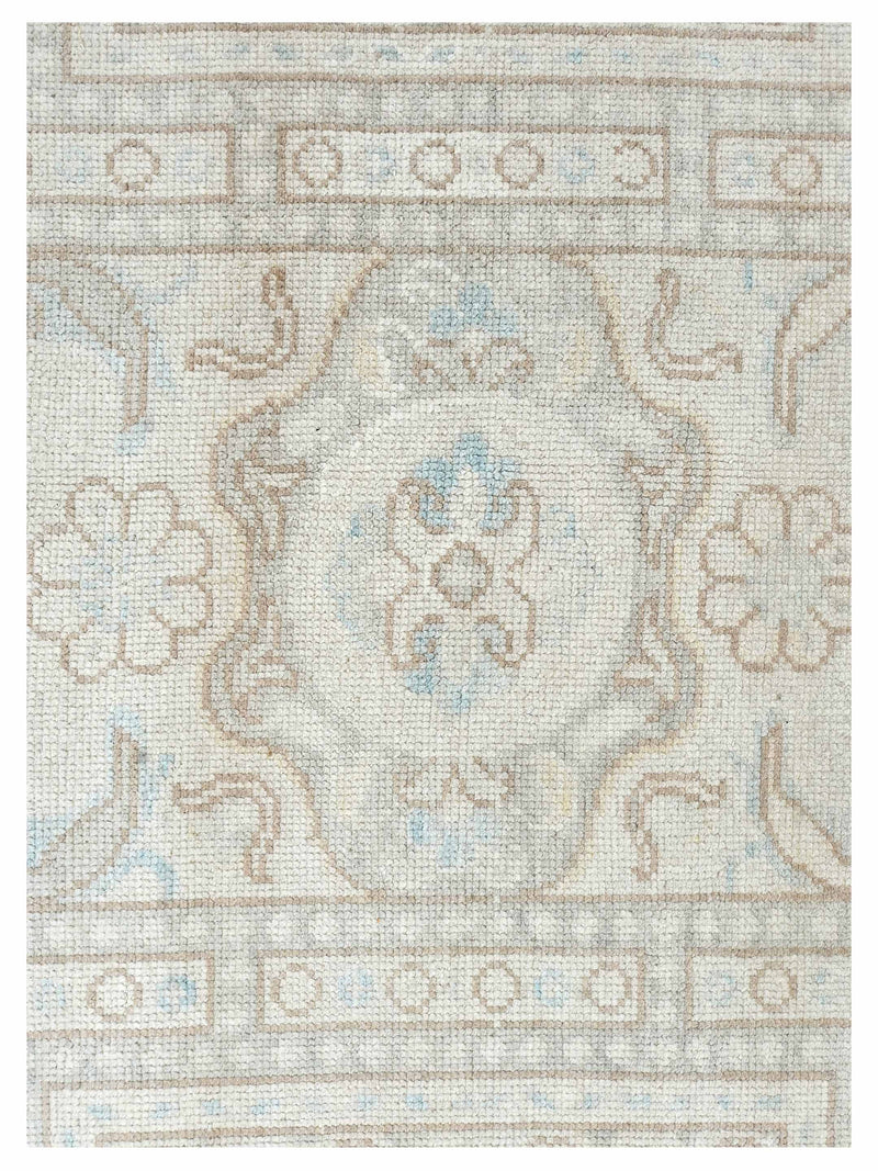 Pacific Ushak 43634 Beige Beige Transitional Hand Knotted Rug