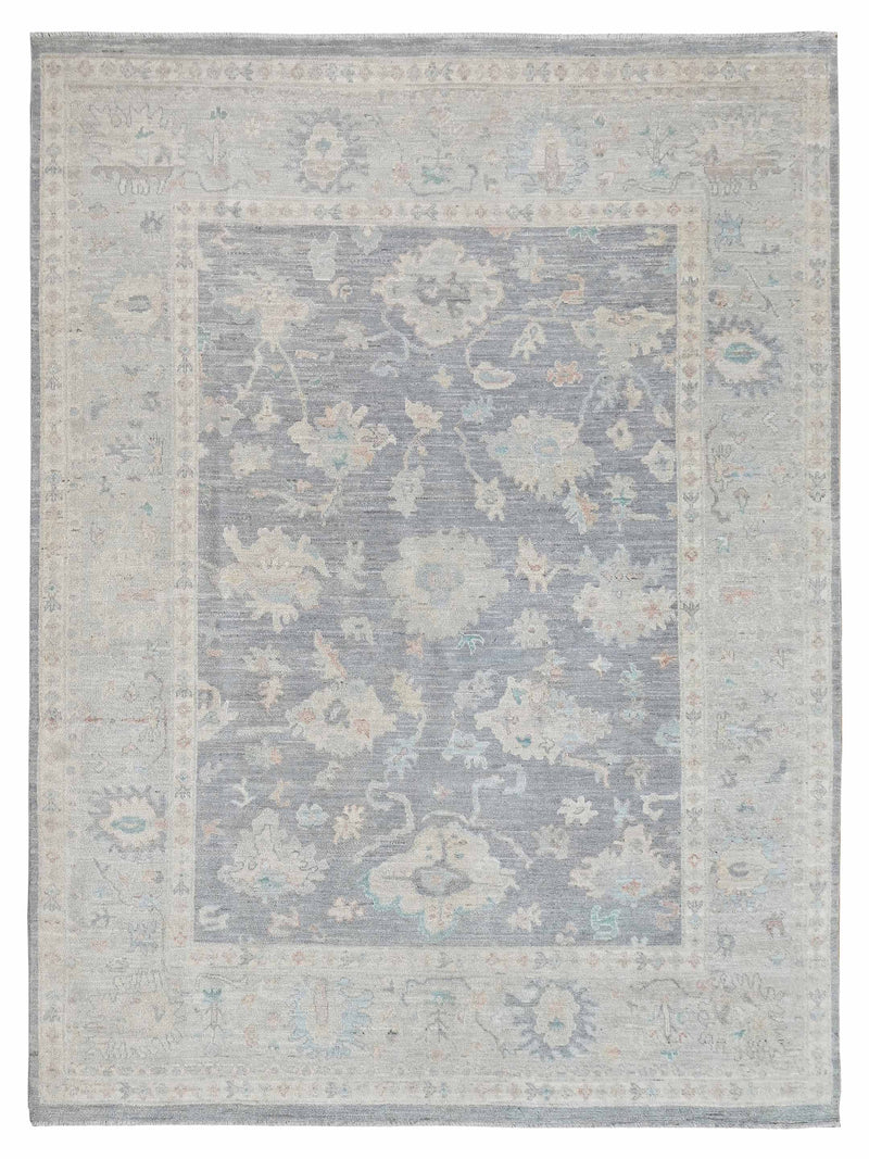 Pacific Ushak Wool Weft Grey Ivory Transitional
