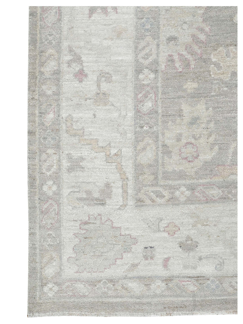 Pacific Ushak Wool Weft 43642 Camel Ivory Transitional Hand Knotted Rug