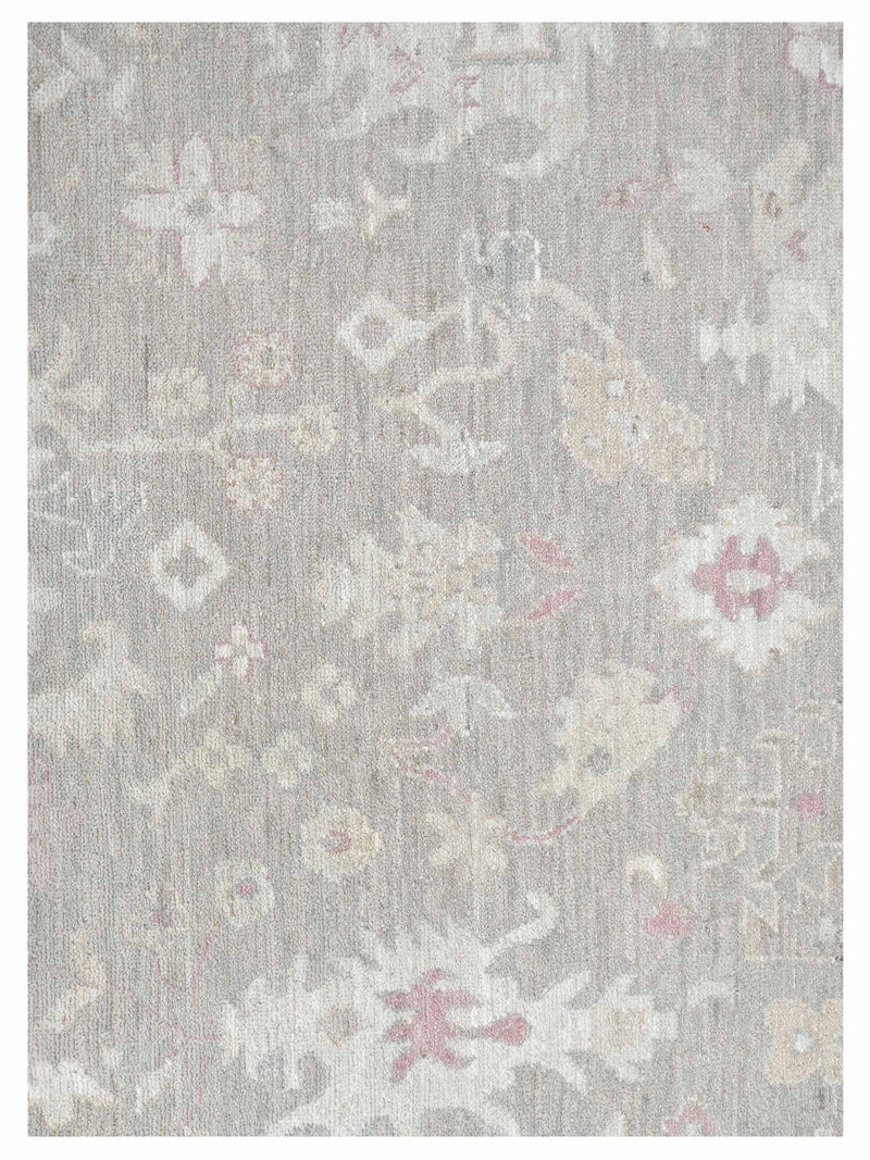Pacific Ushak Wool Weft 43642 Camel Ivory Transitional Hand Knotted Rug