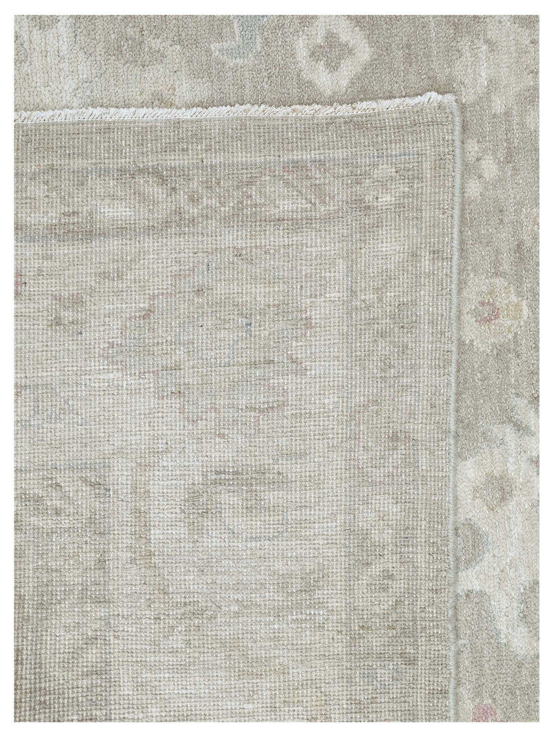 Pacific Ushak Wool Weft 43642 Camel Ivory Transitional Hand Knotted Rug