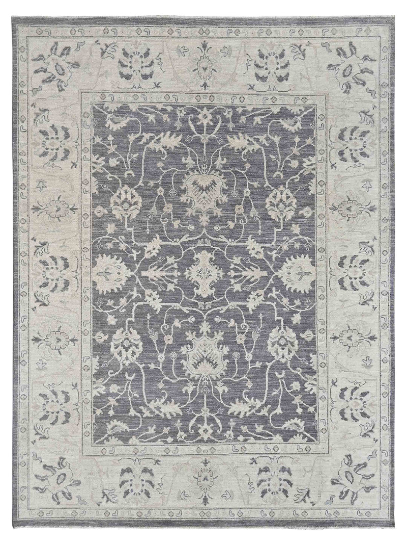 Pacific Ushak Wool Weft D.Grey Ivory Transitional