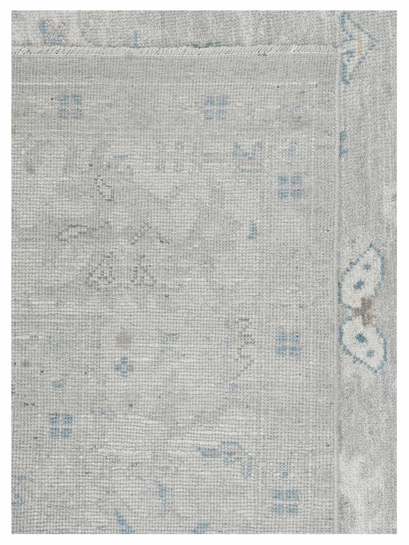 Pacific Ushak Wool Weft 43644 Lt.Grey Ivory Transitional Hand Knotted Rug