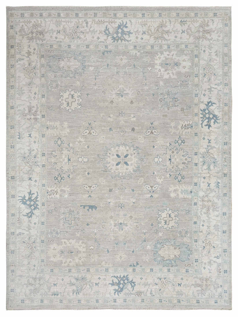 Pacific Ushak Wool Weft Lt.Grey Ivory Transitional