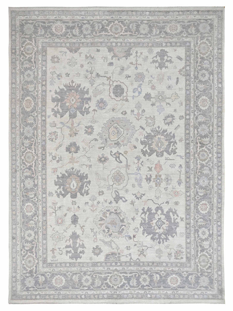 Pacific Ushak Wool Weft Ivory Lt.Grey Transitional