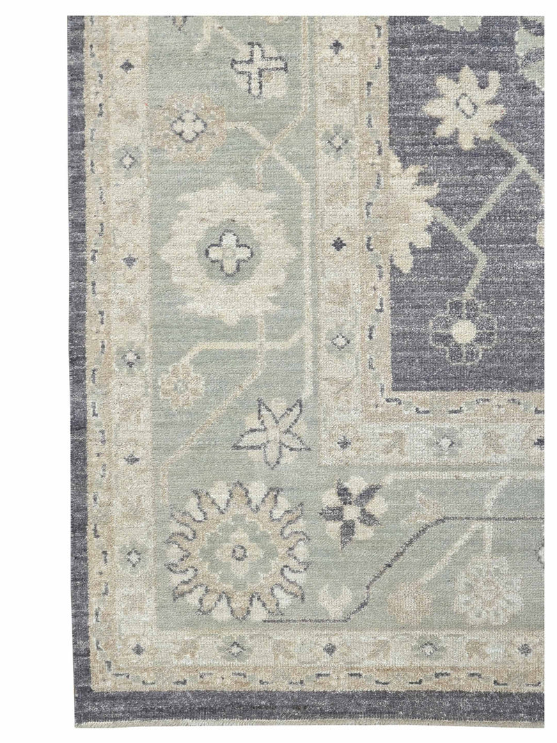 Pacific Ushak Wool Weft 43648 Grey Pistachio Transitional Hand Knotted Rug