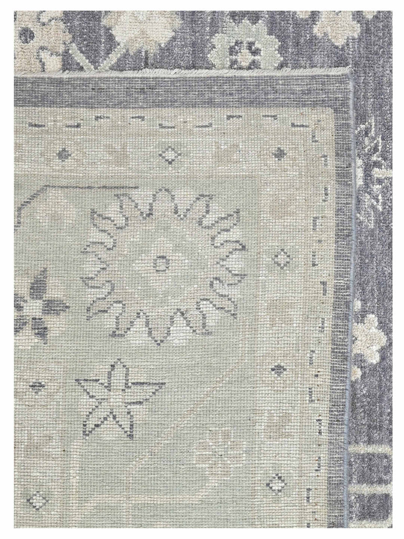Pacific Ushak Wool Weft 43648 Grey Pistachio Transitional Hand Knotted Rug