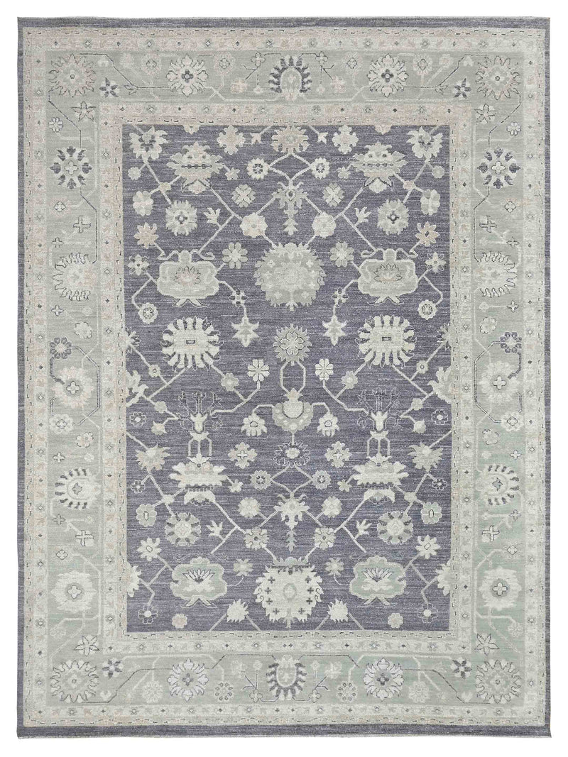 Pacific Ushak Wool Weft Grey Pistachio Transitional