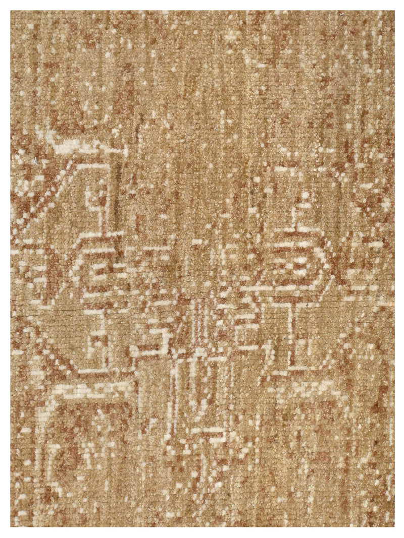 Pacific Ushak Wool Weft 43654 Camel Camel Transitional Hand Knotted Rug