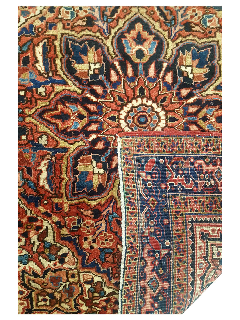 Pacific Antique Heriz 43659 Rust Navy Traditional Antique Rug