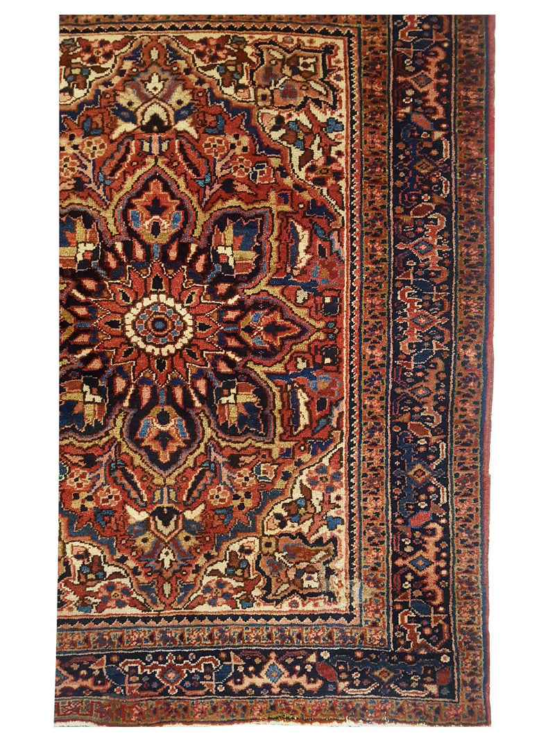 Pacific Antique Heriz 43659 Rust Navy Traditional Antique Rug
