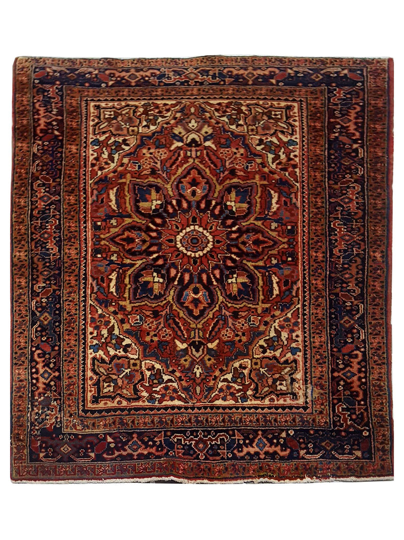 Pacific Antique Heriz Rust Navy Traditional