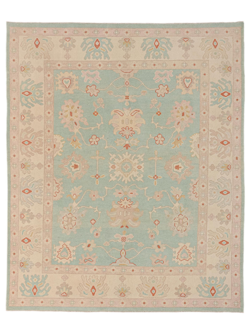 Pacific Ushak Teal Ivory Transitional