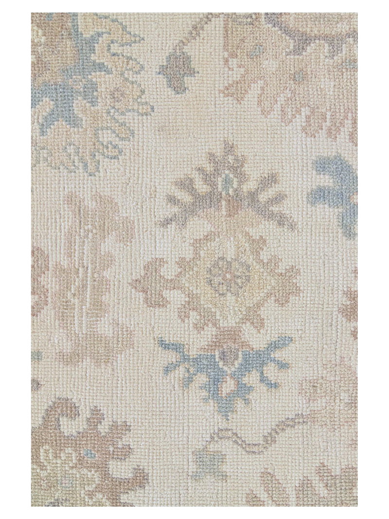 Pacific Ushak 43696 Ivory Sky Blue Transitional Hand Knotted Rug
