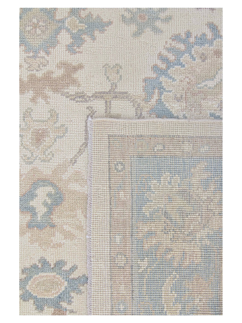 Pacific Ushak 43696 Ivory Sky Blue Transitional Hand Knotted Rug