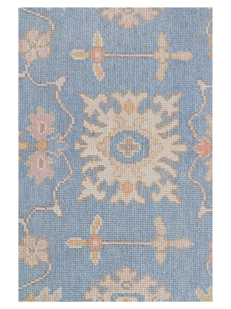 Pacific Ushak 43697 Blue Ivory Transitional Hand Knotted Rug
