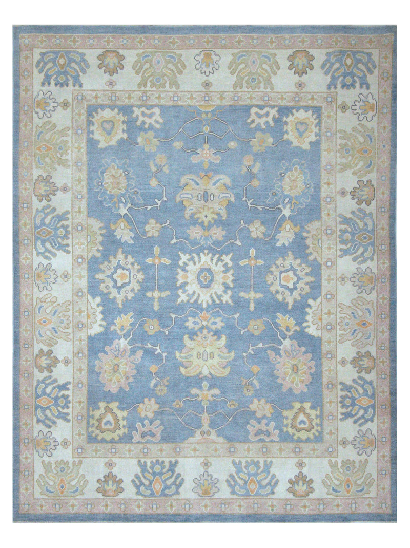 Pacific Ushak 43697 Blue Ivory Transitional Hand Knotted Rug