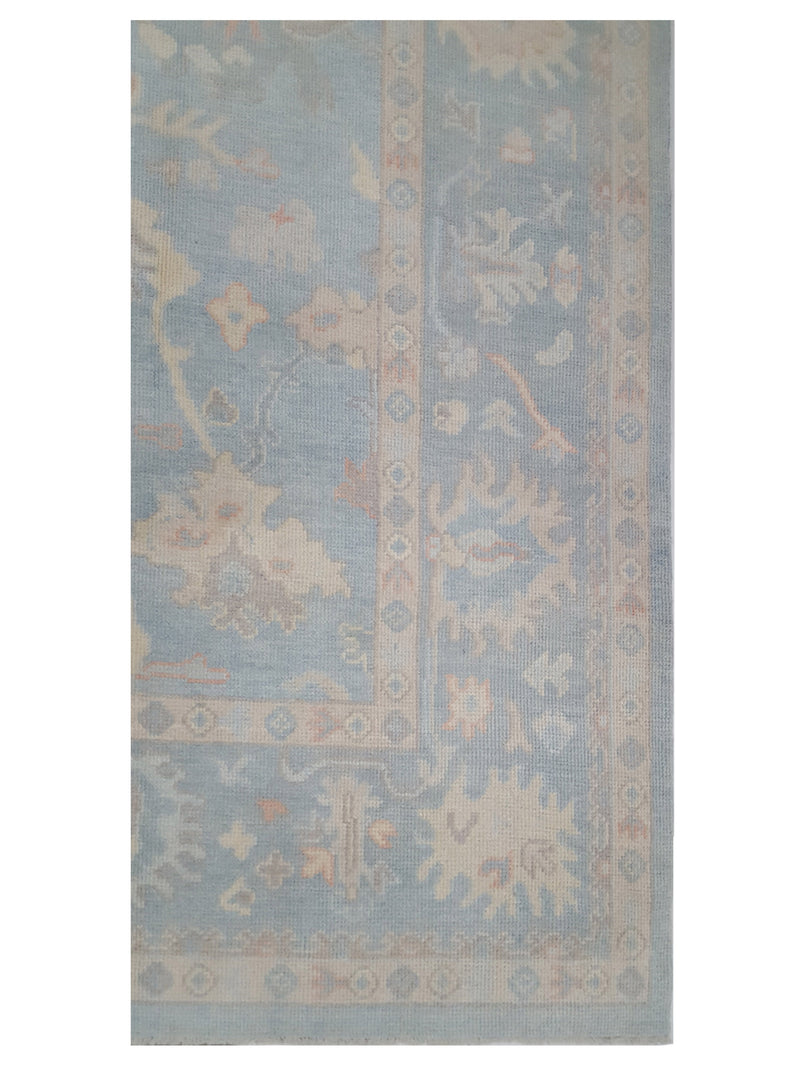 Pacific Ushak 43702 Sky Blue Sky Blue Transitional Hand Knotted Rug