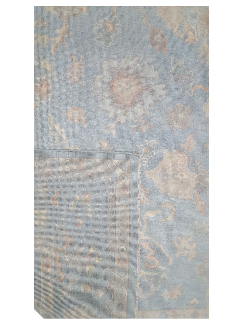 Pacific Ushak 43702 Sky Blue Sky Blue Transitional Hand Knotted Rug