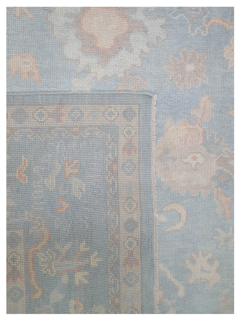 Pacific Ushak 43702 Sky Blue Sky Blue Transitional Hand Knotted Rug