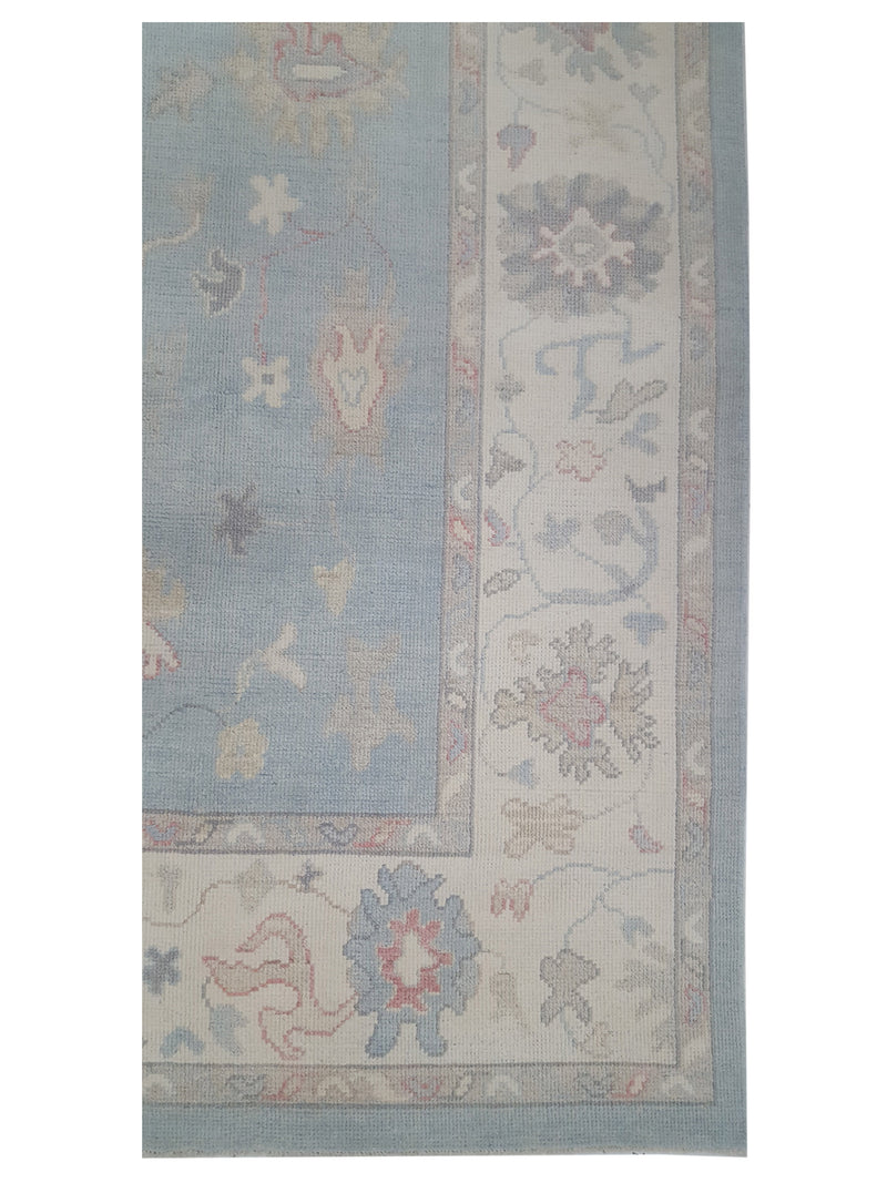 Pacific Ushak 43703 Sky Blue Ivory Transitional Hand Knotted Rug