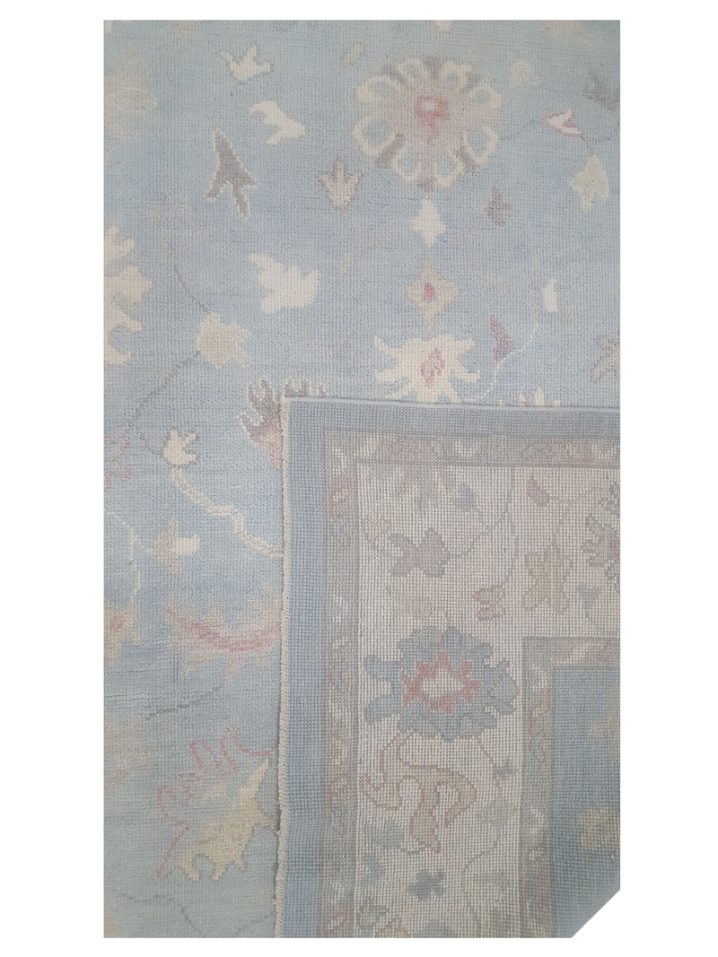 Pacific Ushak 43703 Sky Blue Ivory Transitional Hand Knotted Rug