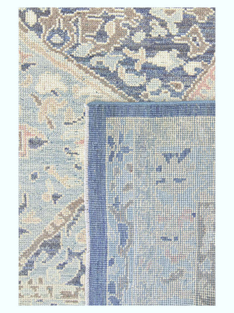 Pacific Ushak 43705 Navy Sky Blue Transitional Hand Knotted Rug
