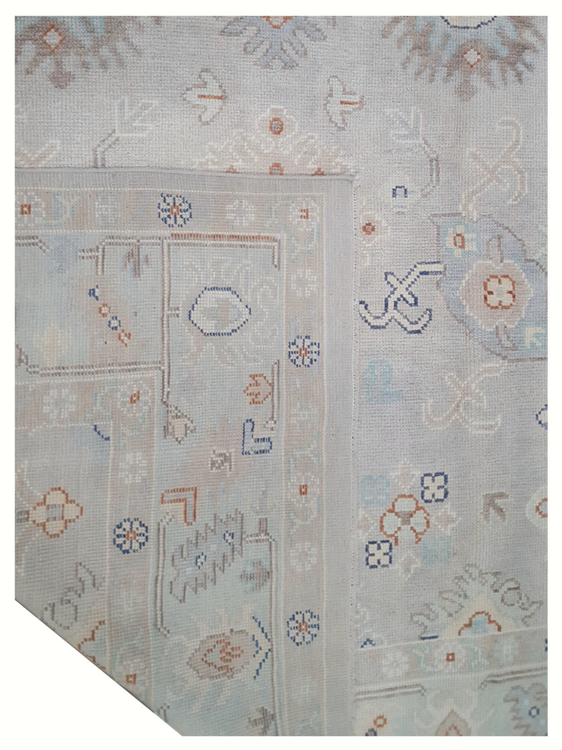 Pacific Ushak 43706 Lt.Grey Sky Blue Transitional Hand Knotted Rug