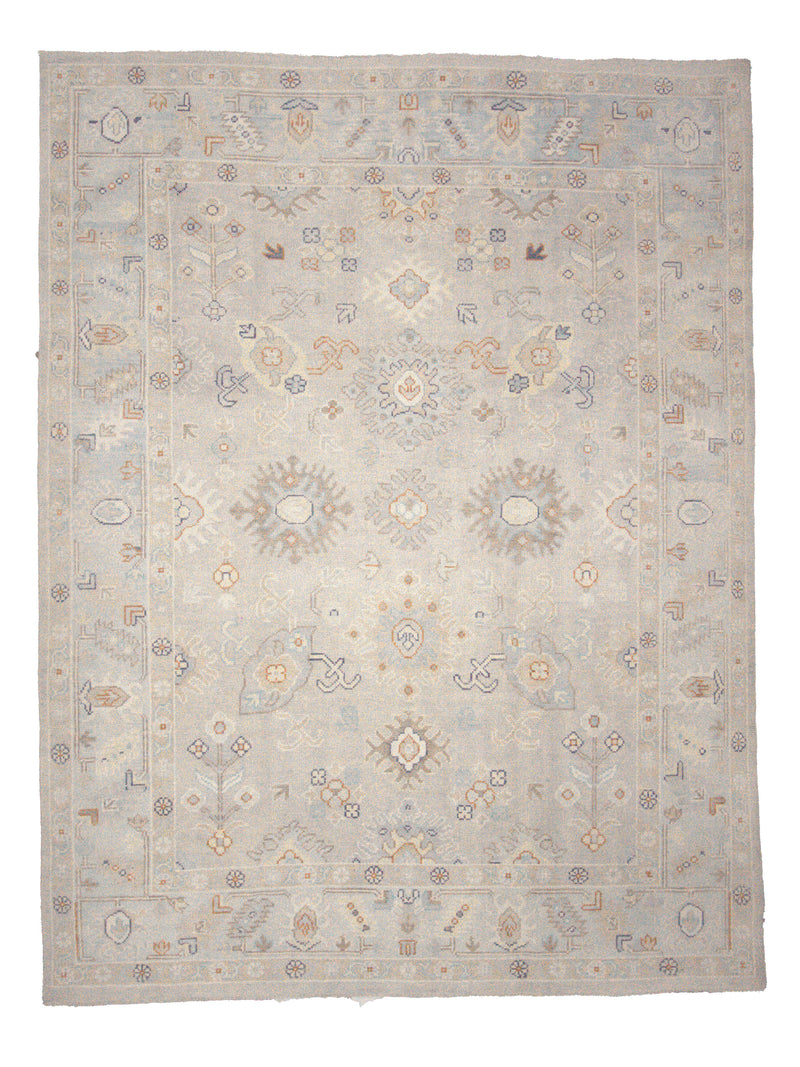 Pacific Ushak 43706 Lt.Grey Sky Blue Transitional Hand Knotted Rug