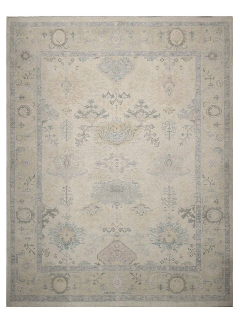 Pacific Ushak 43715 Beige Pistachio Transitional Hand Knotted Rug