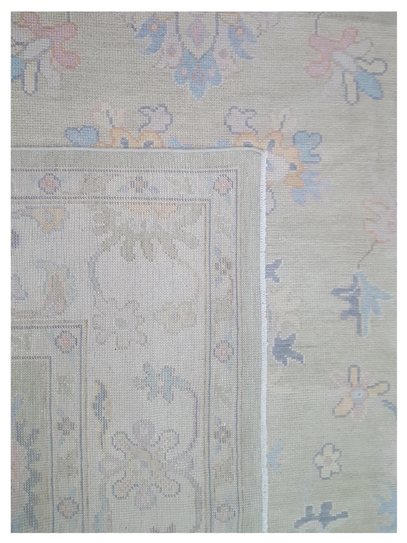 Pacific Ushak 43719 Pistachio Beige Transitional Hand Knotted Rug