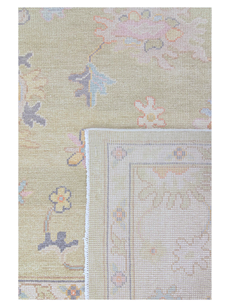 Pacific Ushak 43719 Pistachio Beige Transitional Hand Knotted Rug