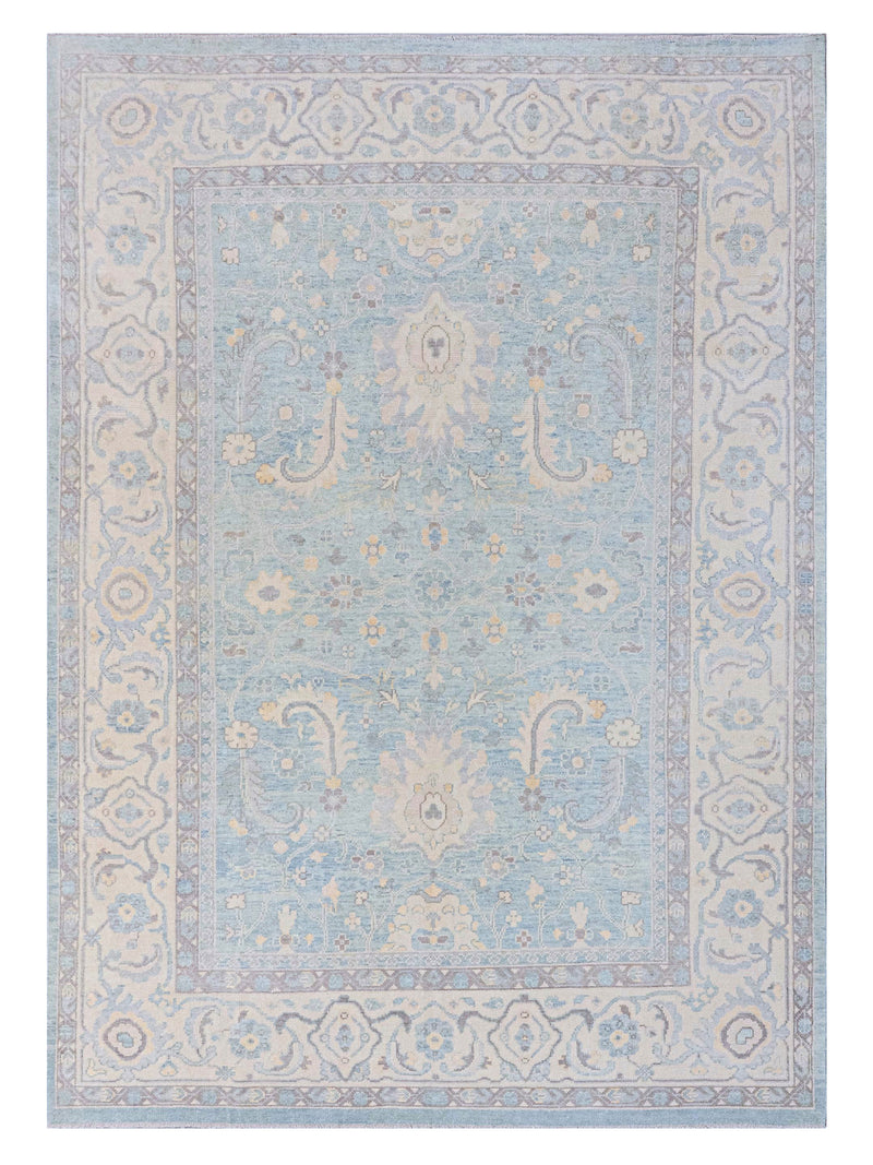 Pacific Ushak 43721 Sky Blue Ivory Transitional Hand Knotted Rug