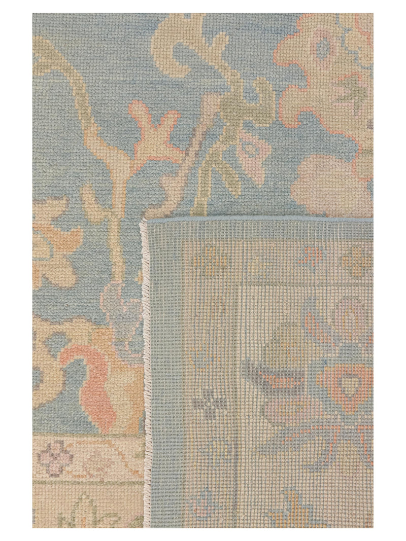 Pacific Ushak 43722 Sky Blue Ivory Transitional Hand Knotted Rug