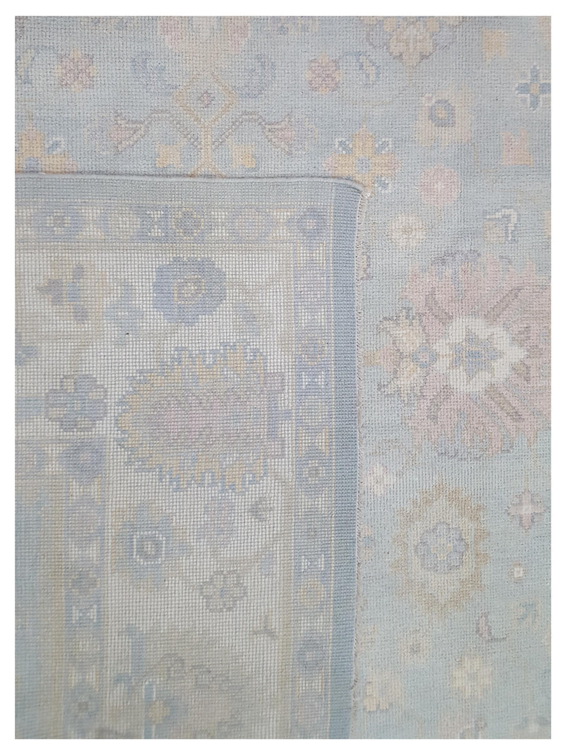 Pacific Ushak 43725 Sky Blue BeigeTransitional Hand Knotted Rug